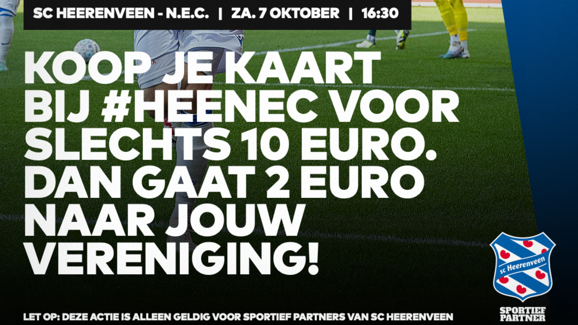 Kaartenactie SC Heerenveen – NEC, 7 oktober, 16.30 uur