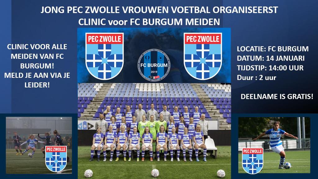 Clinic voor meiden georganiseerd door PEC Zwolle