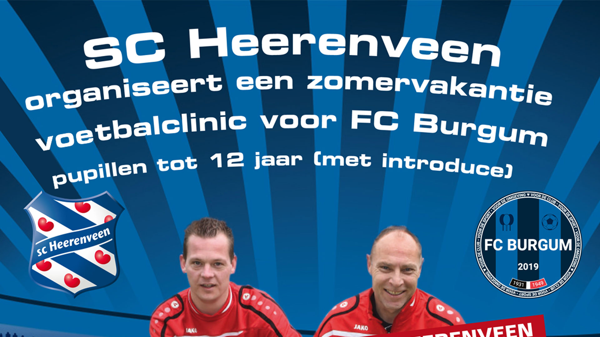 SC Heerenveen organiseert voetbalclinic voor jeugd tot 12 jaar van FC Burgum